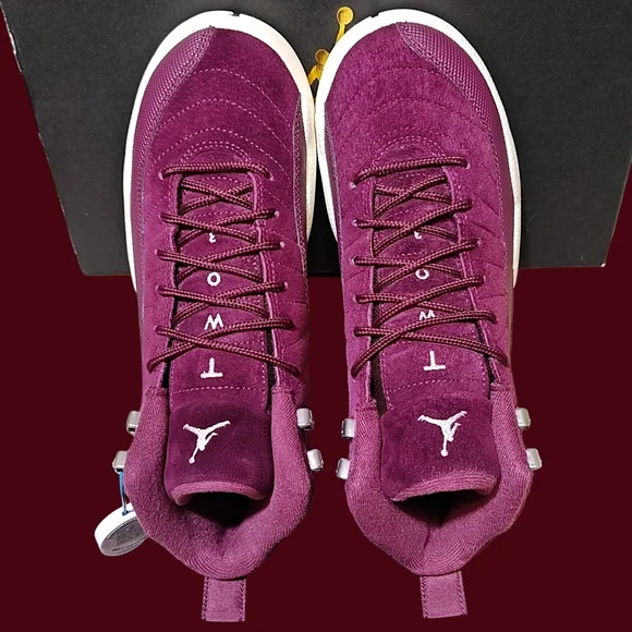 🚻6.5Y US—Air Jordan 12 Retro BG 2017 [BORDEAUX/SAIL–METALLIC SILVER] 153265–617 - Picture 4 of 11